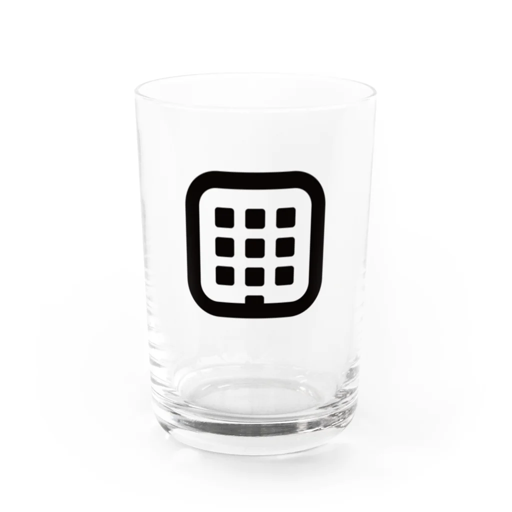 アプリファクトリーはるniのグッズ工房のはるniアイコン（黒） Water Glass :front