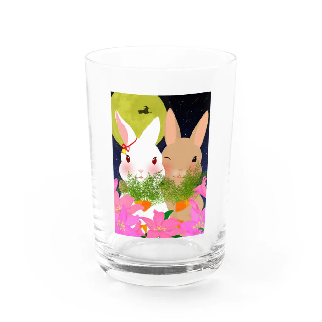 asahiyoruaの月見ちゃん仲良しグッズ Water Glass :front