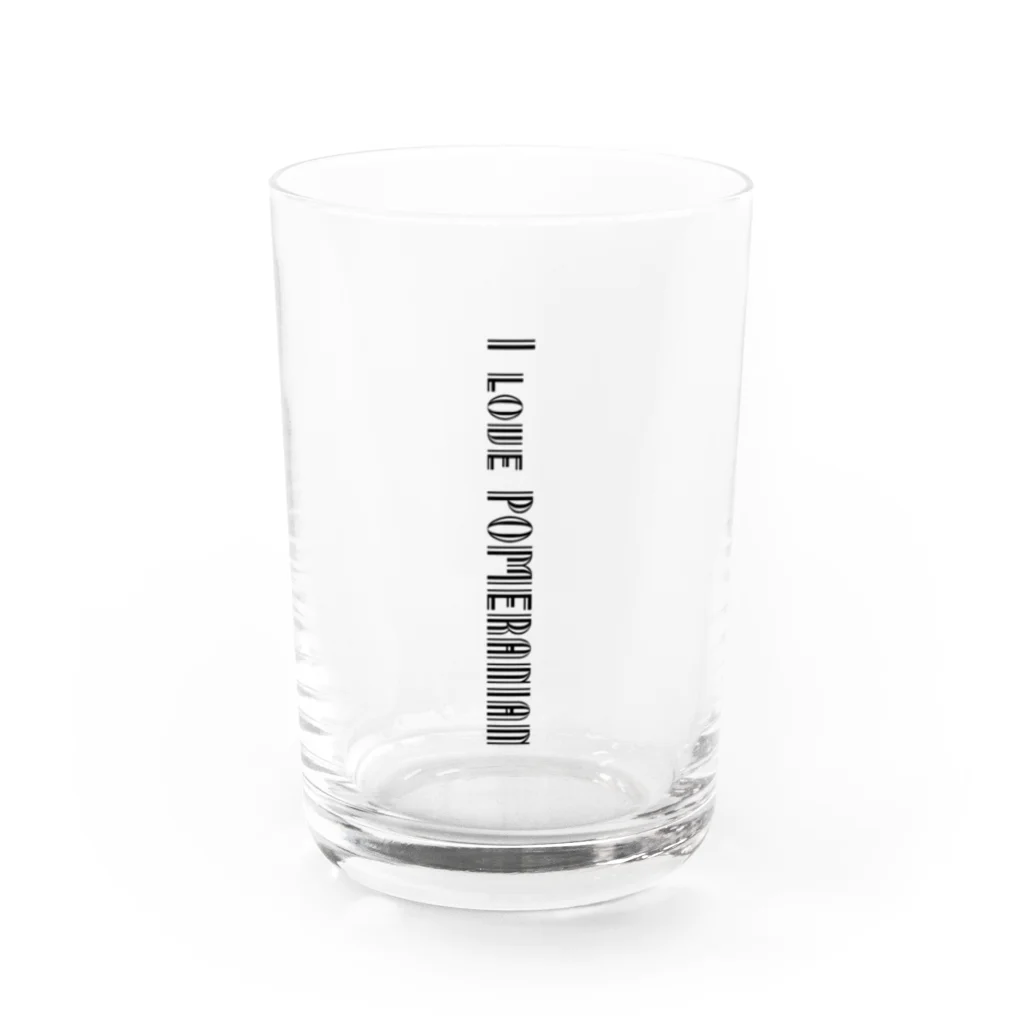 ポメラニアンのランディーのI love POMERANIAN Water Glass :front