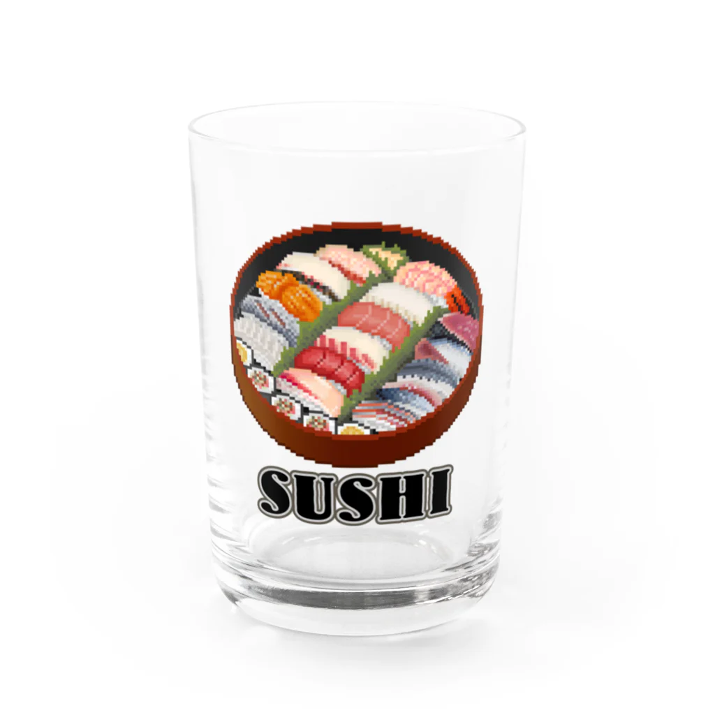 猫と釣り人のSUSHI_2R Water Glass :front