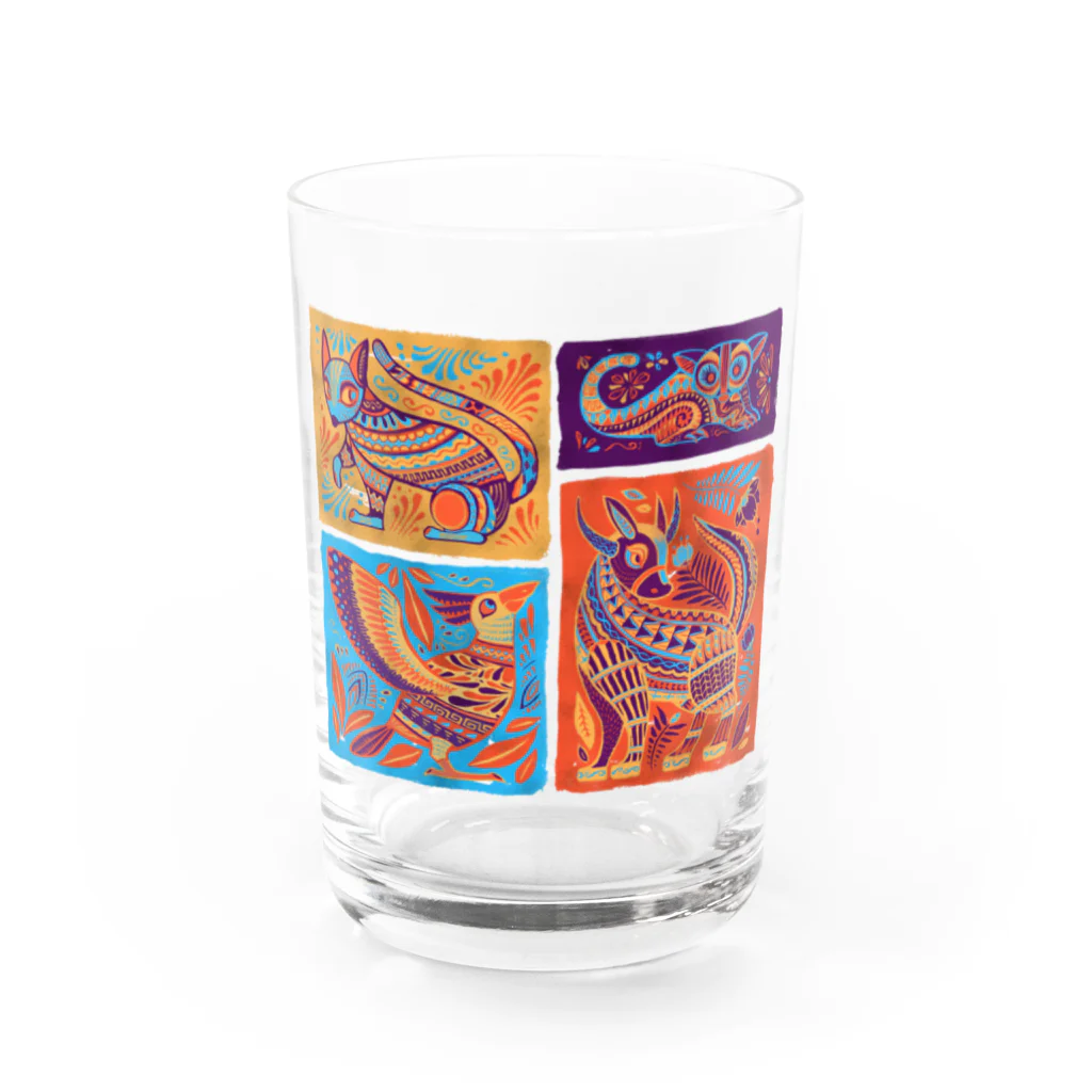 IZANAMI by Akane Yabushitaのメキシコのアレブリヘス（オレンジ） Water Glass :front