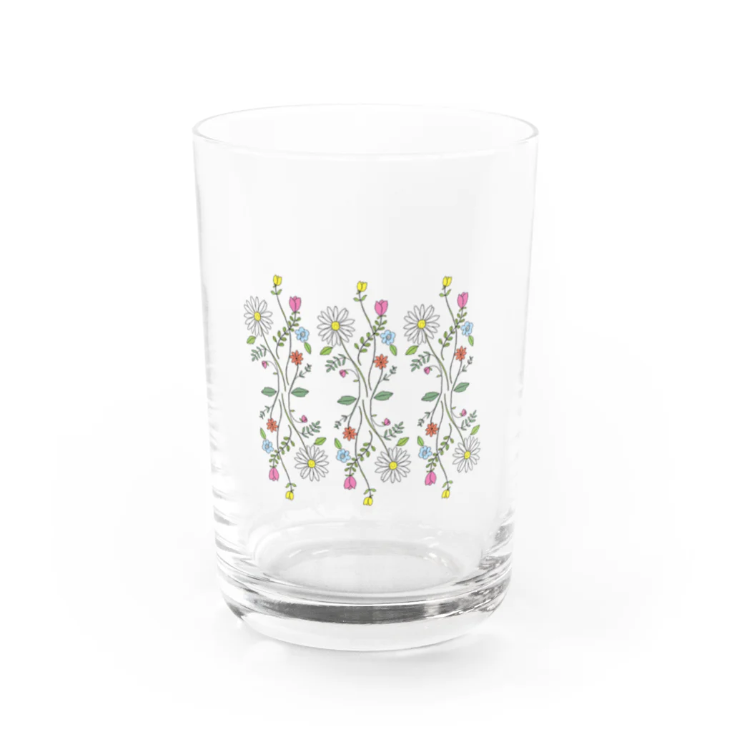 yeuxのレトロフラワー Water Glass :front