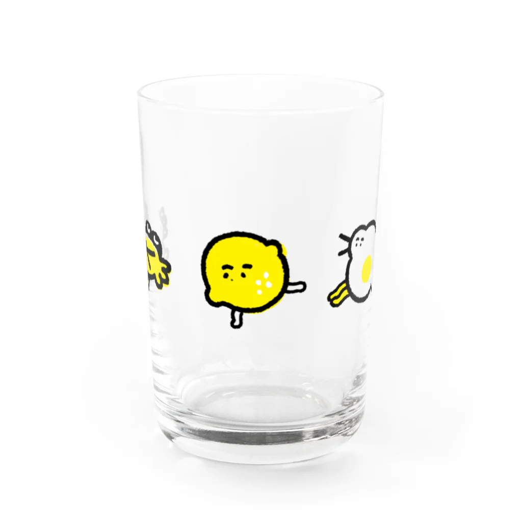 ぱな木のカニ・レモン・ホコリ Water Glass :front