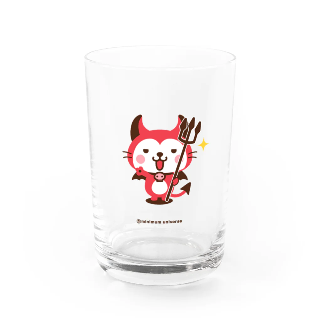 ミニマムユニヴァース@SUZURIのデビねこくんグラス Water Glass :front