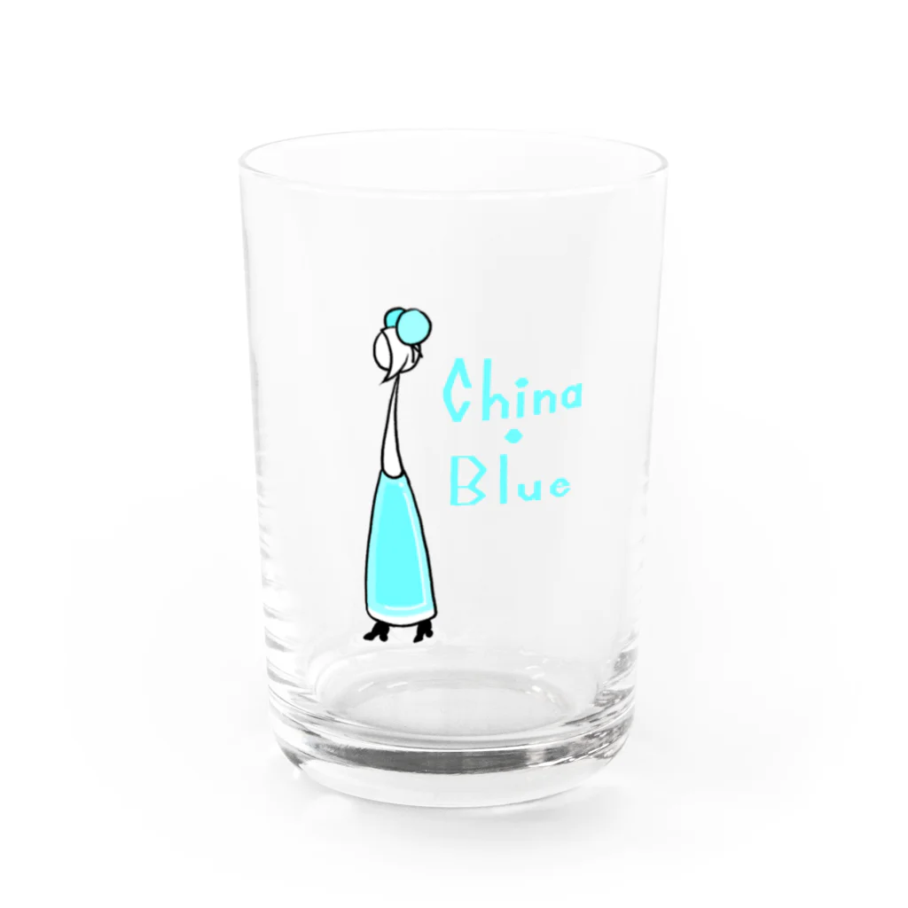 ウサネコのカクテル　チャイナブルー Water Glass :front