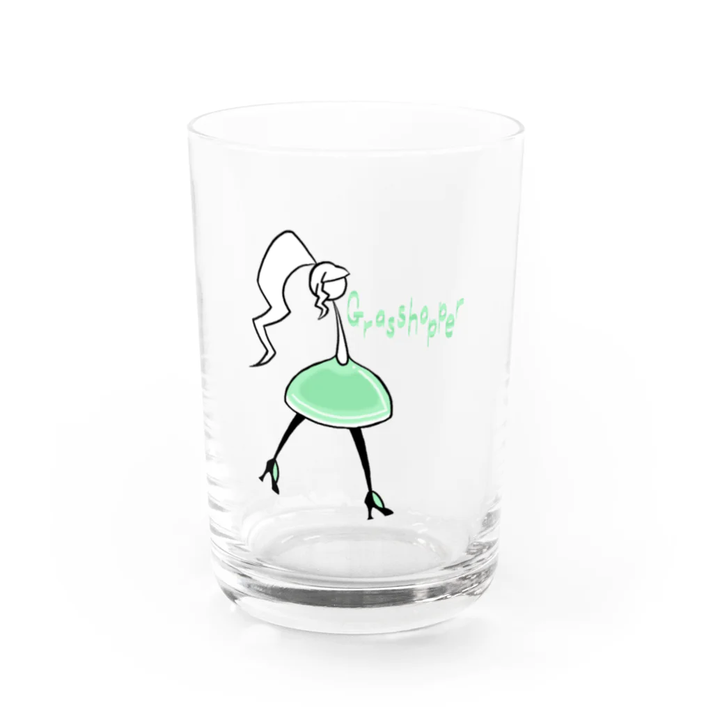 ウサネコのカクテル　グラスホッパー Water Glass :front