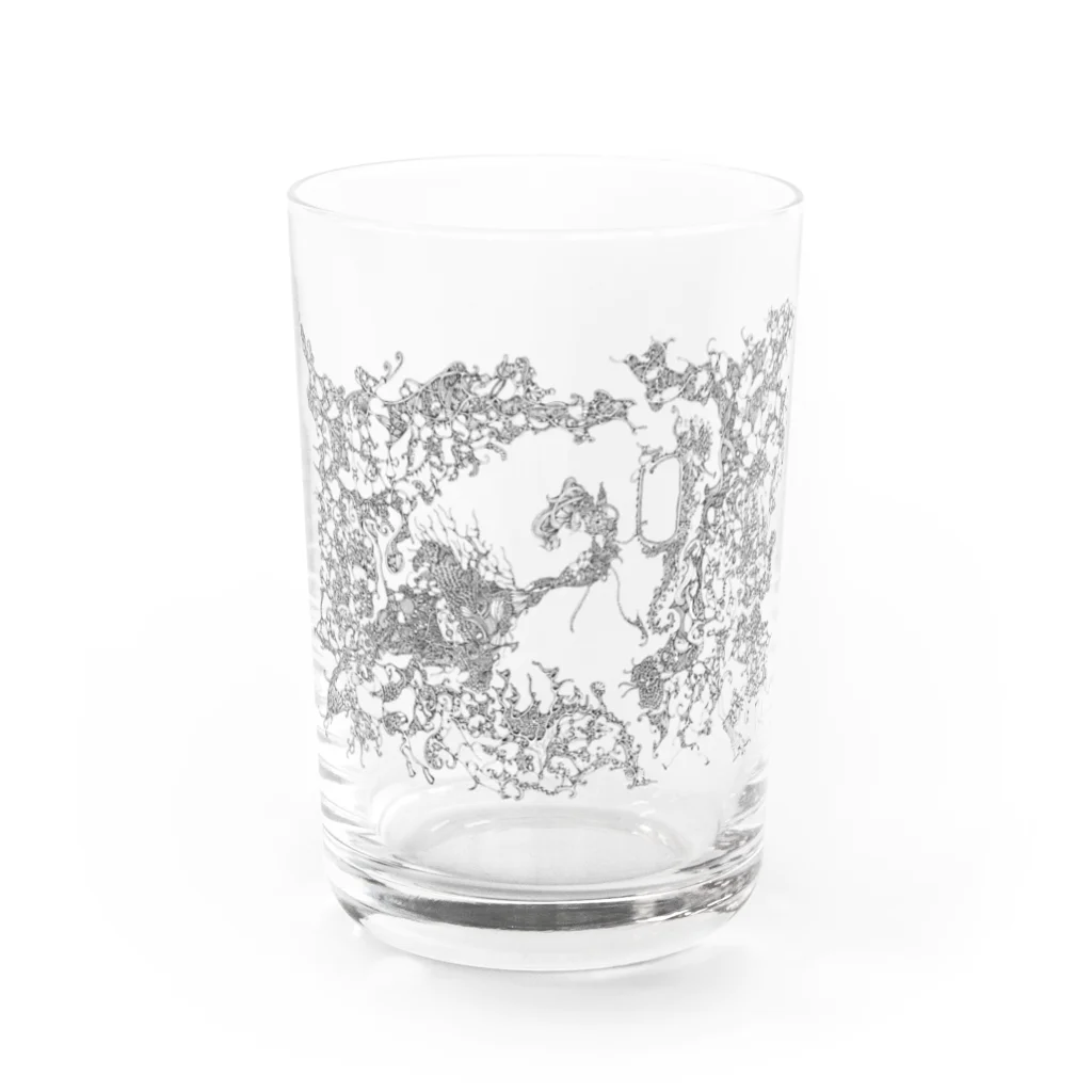 アトリエ葱のかことみらいのきずなはいまがつなぐ(モノクロ) Water Glass :front