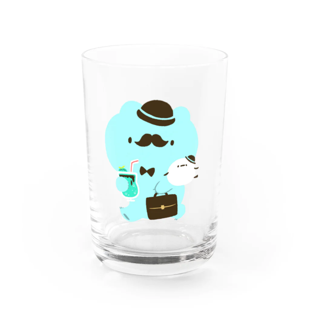 ねぎのおでかけチョコミントくまさん Water Glass :front