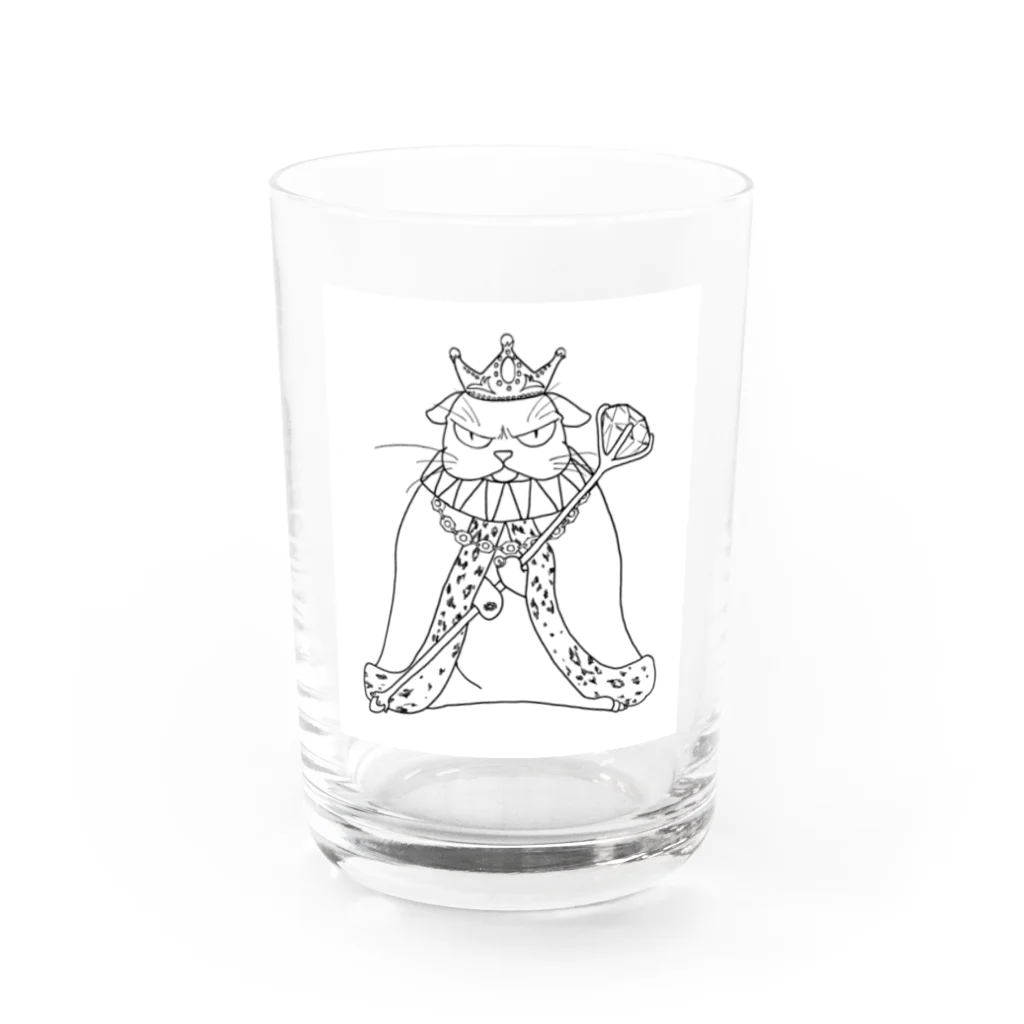 36sanのangry cat king Water Glass :front