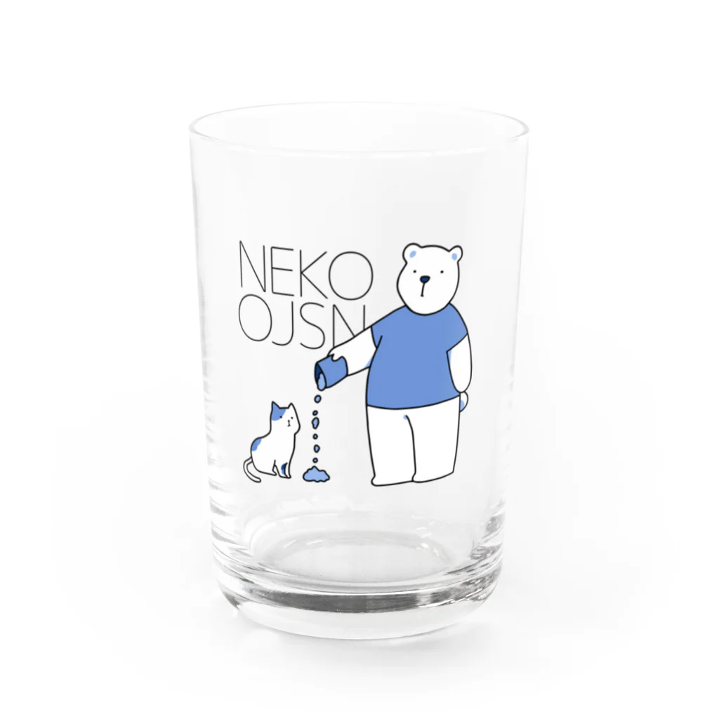motsu・nabeの猫おじさん（黒文字） グラス前面