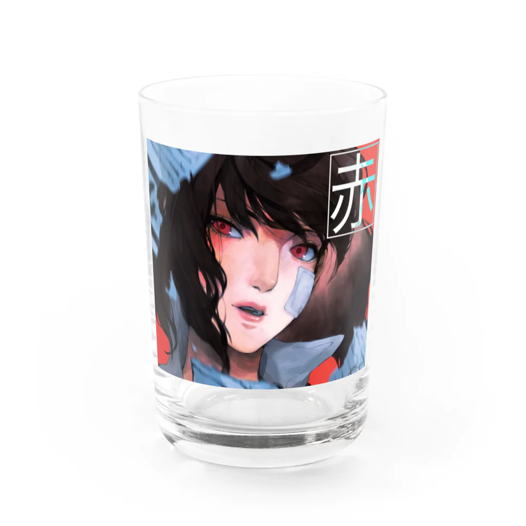 Yuko M.の赤少女 Water Glass :front