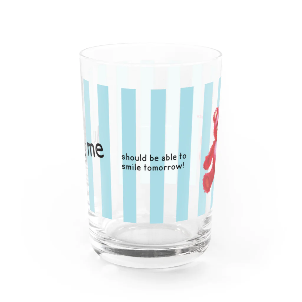 cocoartの雑貨屋さんの【Hug me】（赤くま） グラス＝SALE中！！ Water Glass :front