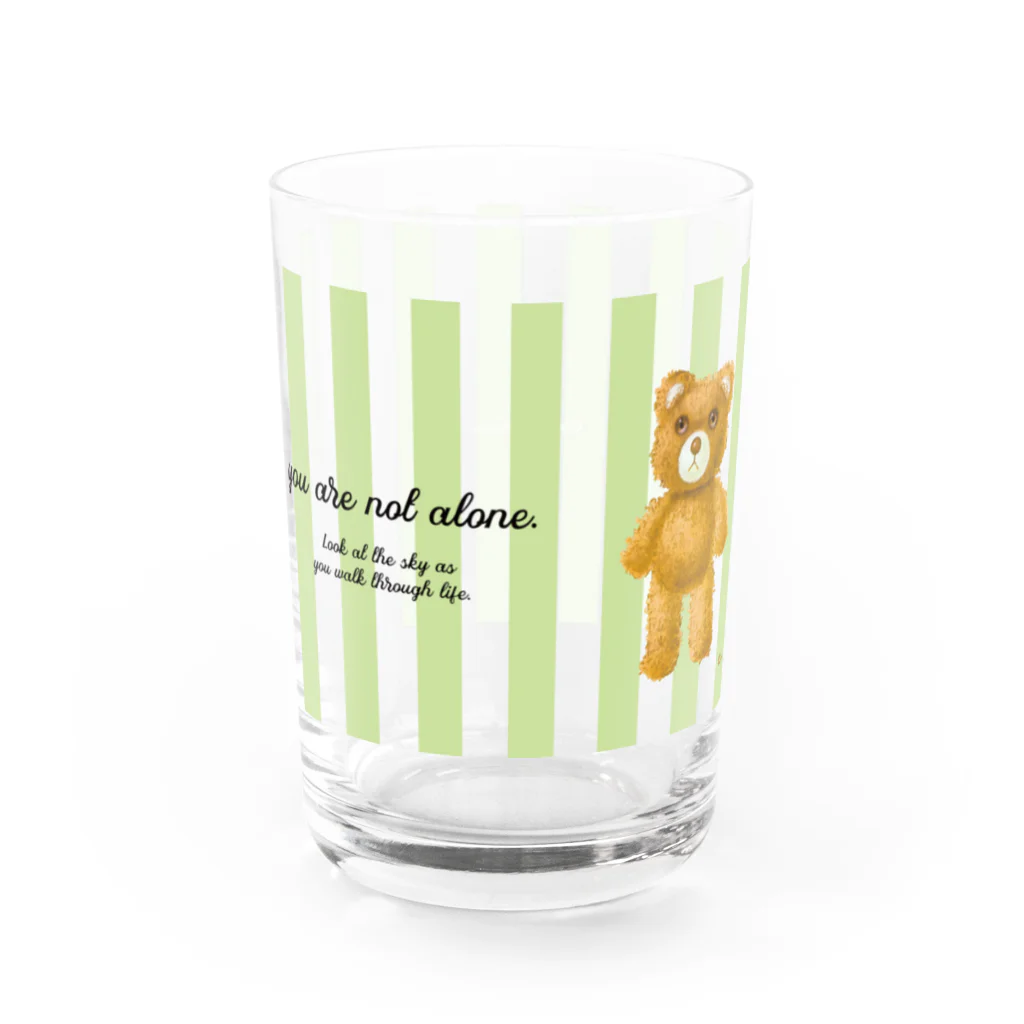 cocoartの雑貨屋さんの【you are not alone.】（茶くま）＝SALE中！！ Water Glass :front