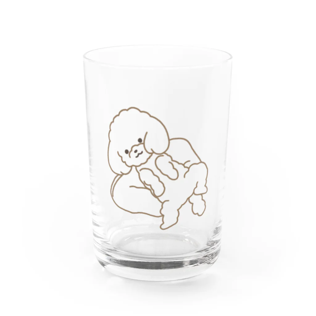 ごうしゃのしょっぷののびのびわんこ(透明) Water Glass :front