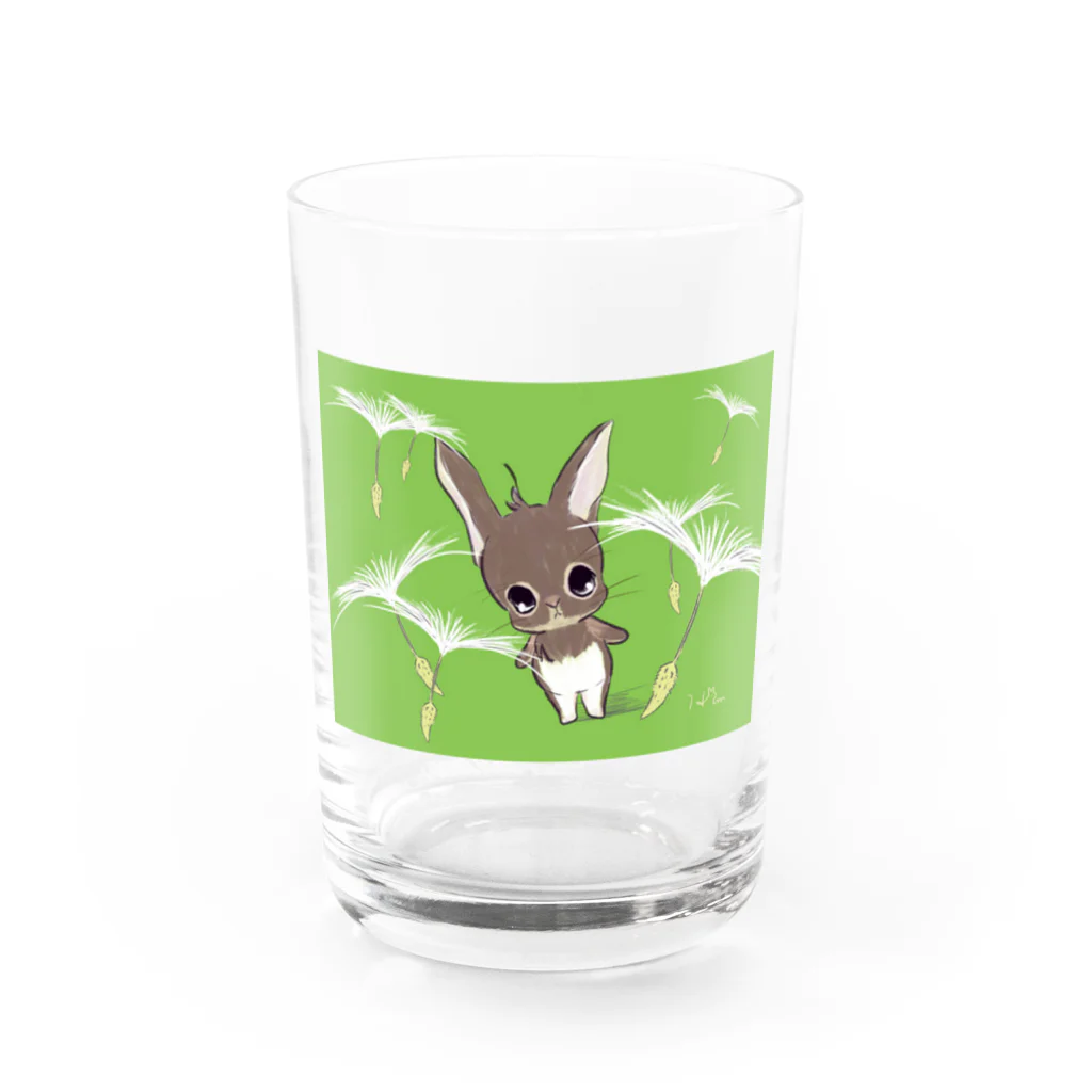 うさぎのすみれさんのタンポポの郵便屋さん Water Glass :front