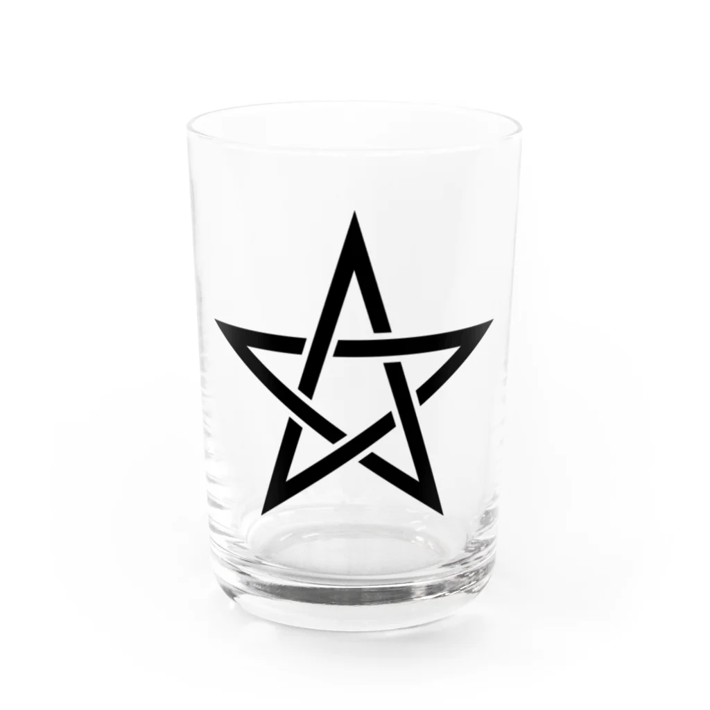 風天工房の五芒星（黒） Water Glass :front