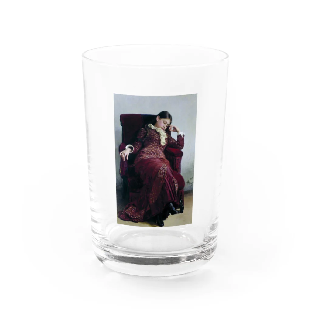 ズシ店のねむねむ娘　西洋画 Water Glass :front