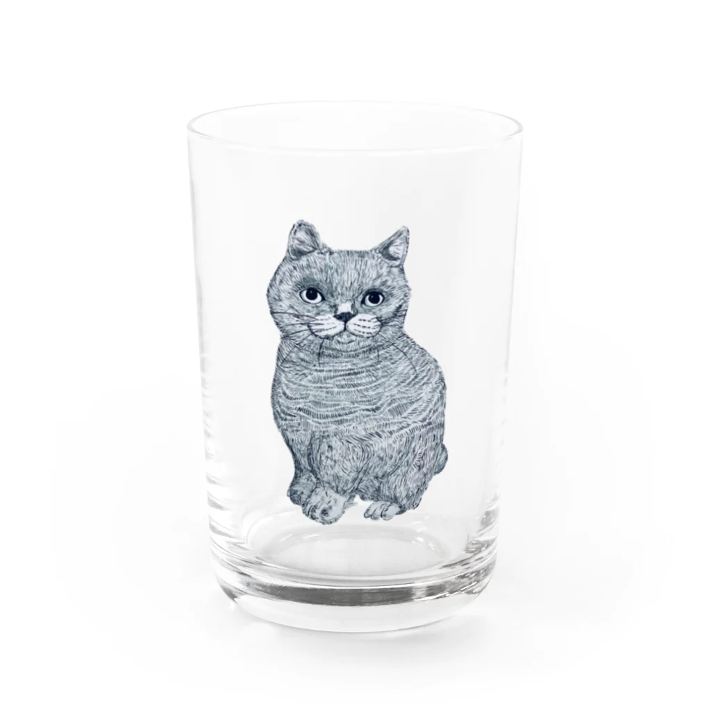 筆ペンどうぶつの猫さん Water Glass :front