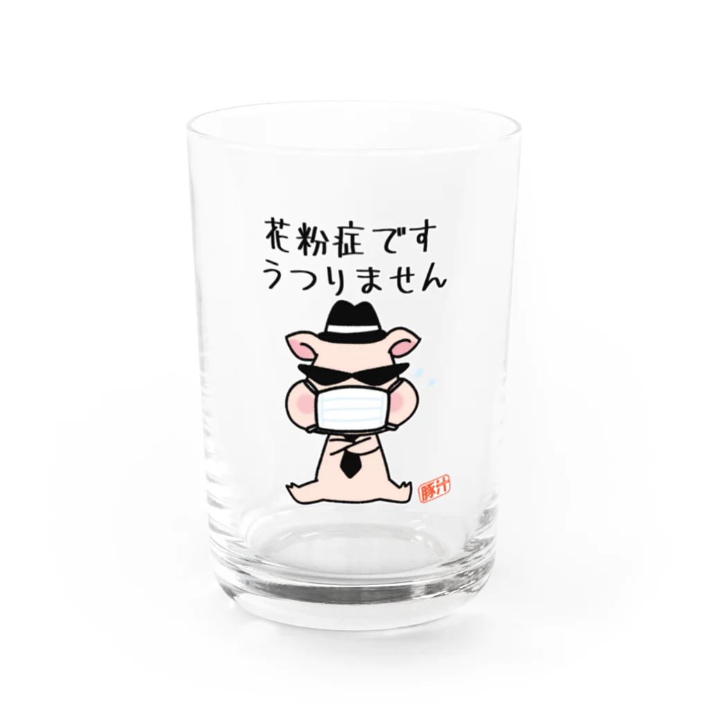 うさぎまるえkawaiishop の豚汁兄弟Boo花粉症 Water Glass :front