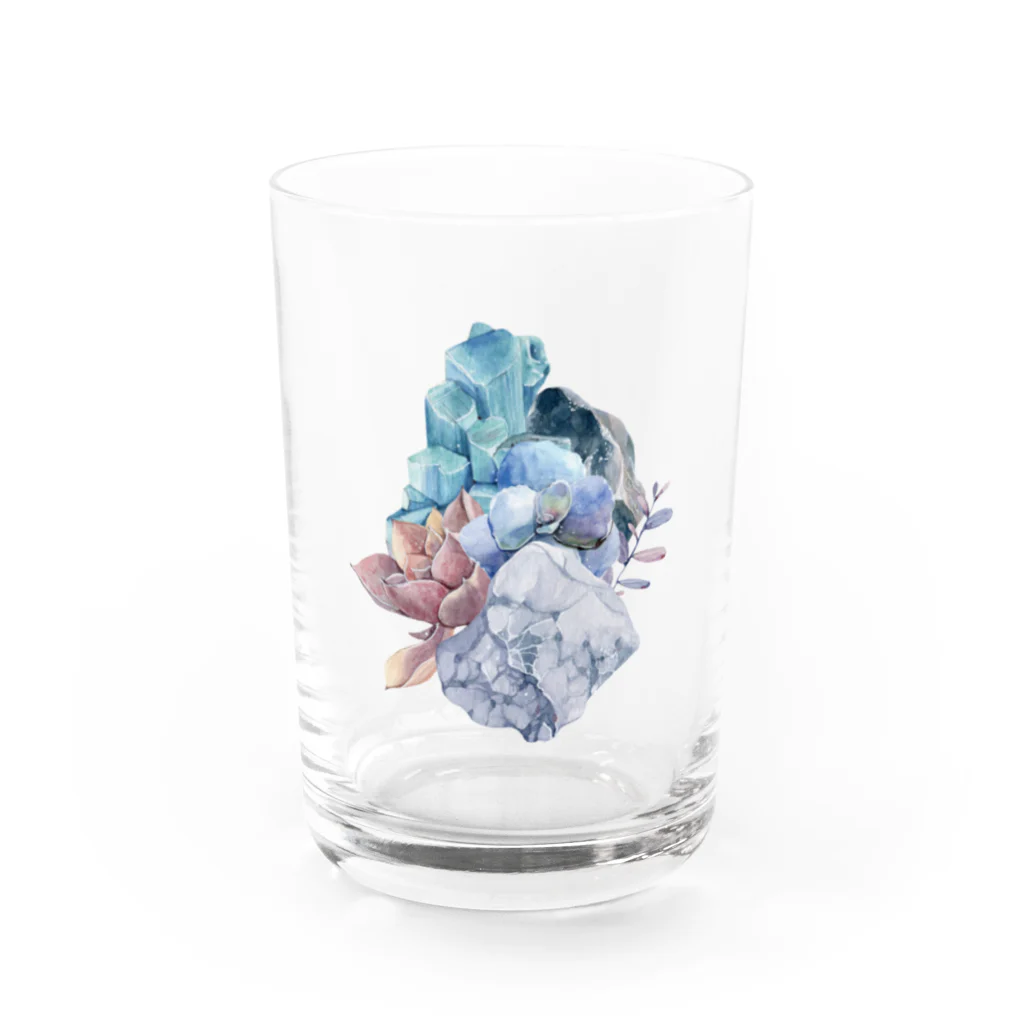 SANKAKU DESIGN STOREの天然石と多肉植物の生け花。 Water Glass :front