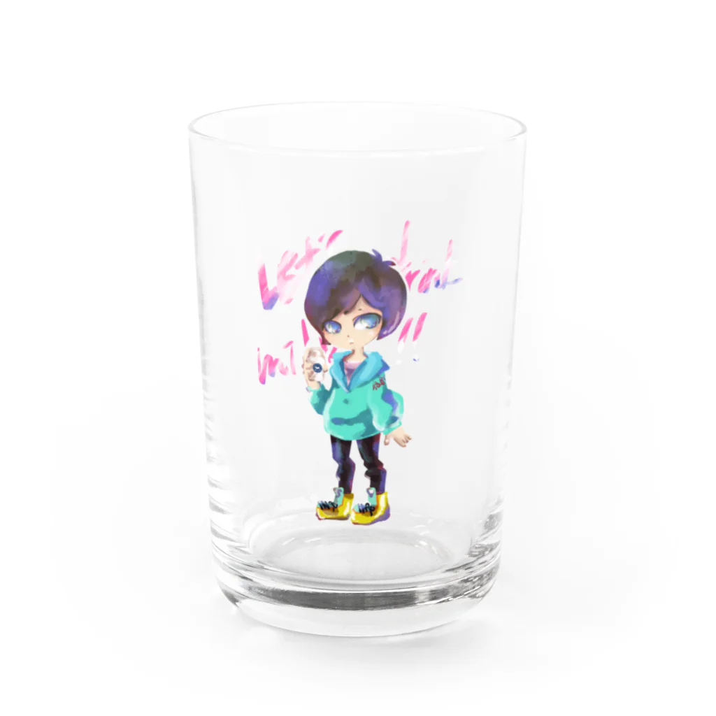 ROBOのLet’s drink milk! Water Glass :front