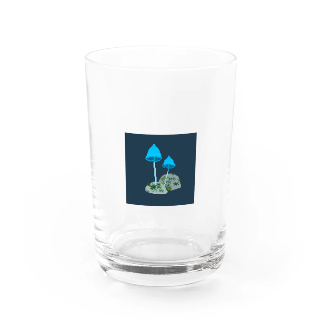 ねむいさかなのお店のドット　きのこ Water Glass :front