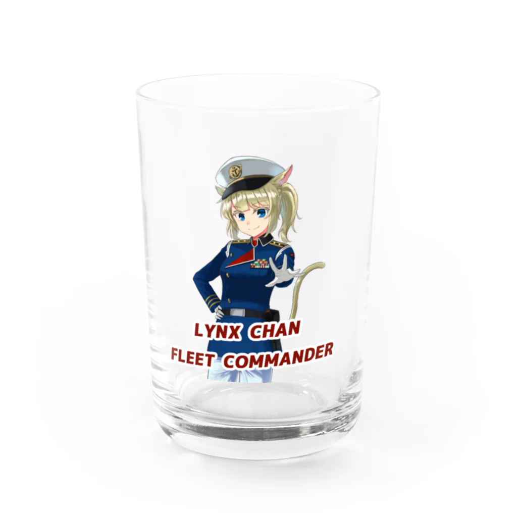 Lynx Highland shopのりんくすちゃん艦隊司令A Water Glass :front