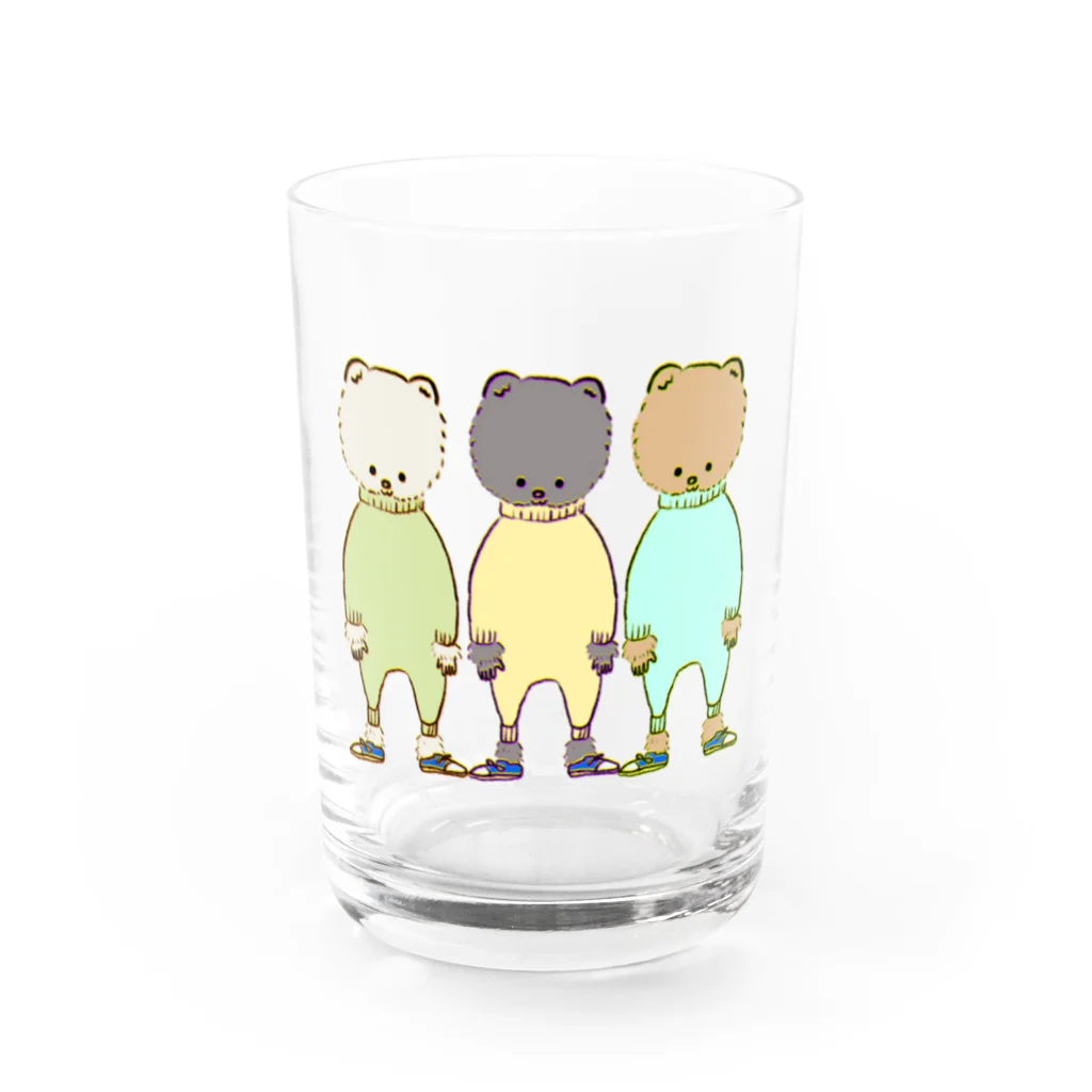 ERIIIのポメラニアン3兄弟 Water Glass :front