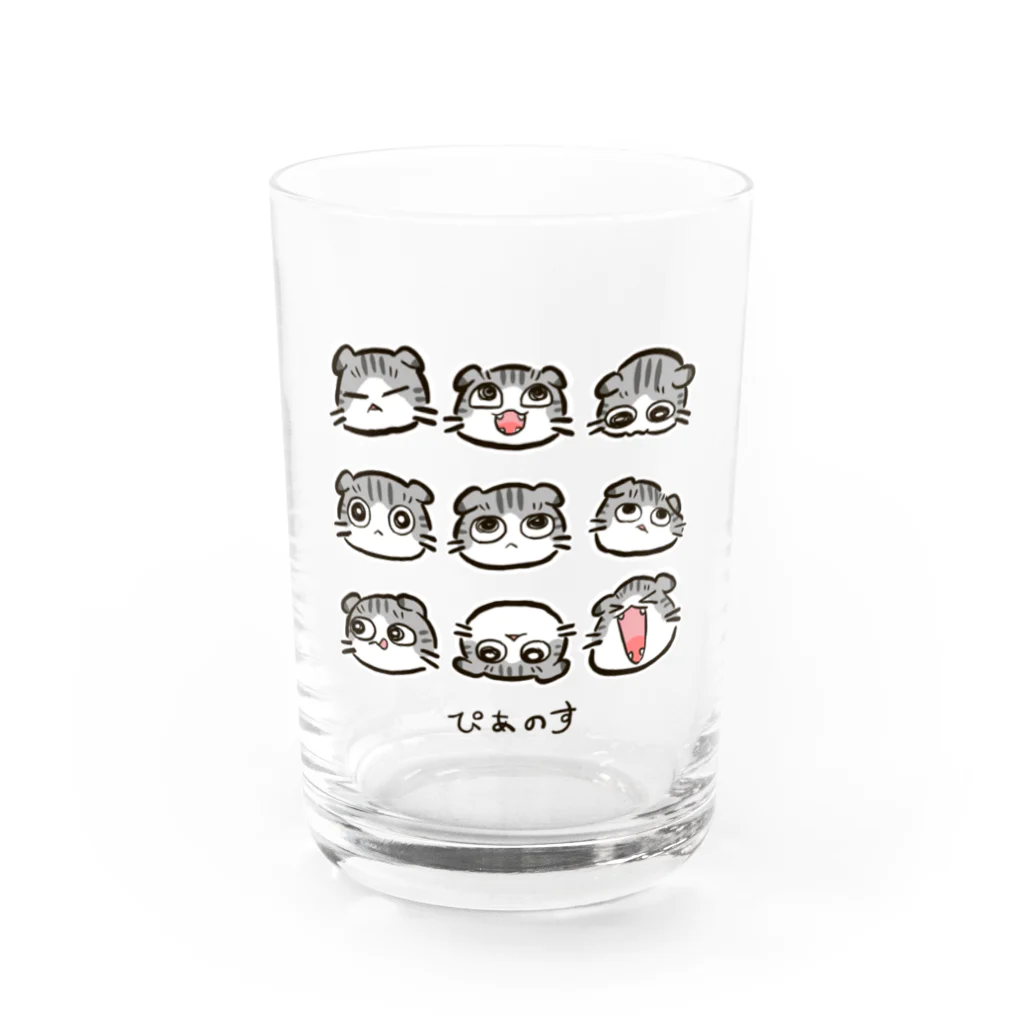 ちゃねこ商店のぴあちんグラス Water Glass :front