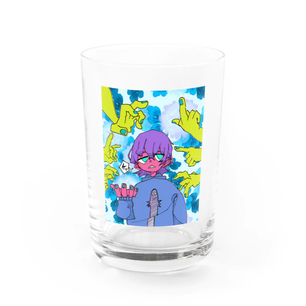 カマキリ田中の目が痛いグラス Water Glass :front