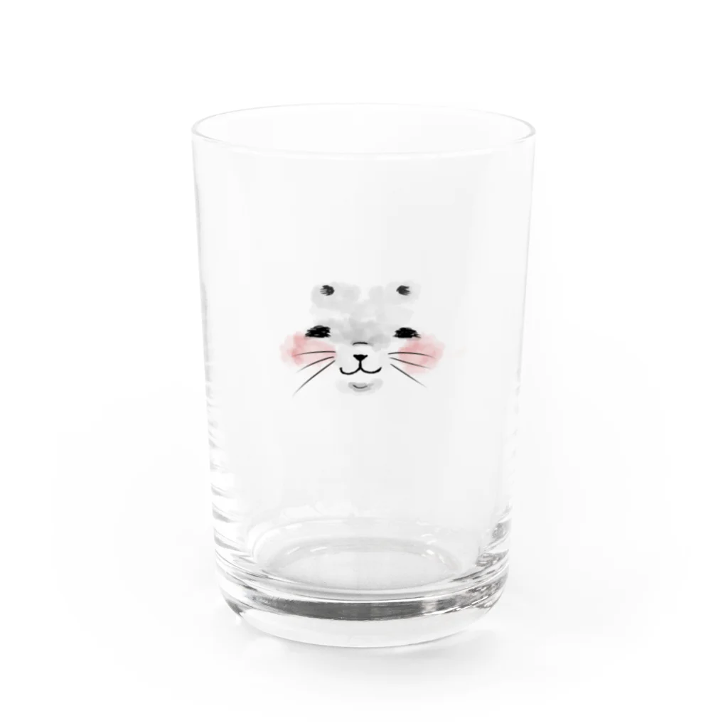 みちこの牛乳を注ぐと現れるゴマアザラシ の赤ちゃんコップ Water Glass :front