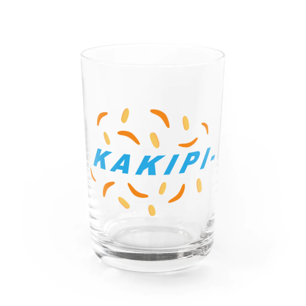 うさぎちゃんアイランドのKAKIPI- ロゴ 青 Water Glass :front