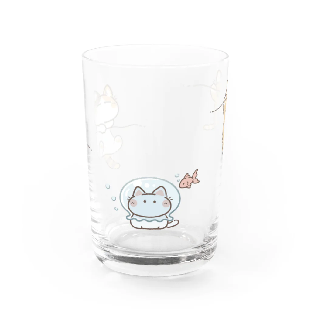 ねこ猫屋さんの水中ねこちゃんズ Water Glass :front