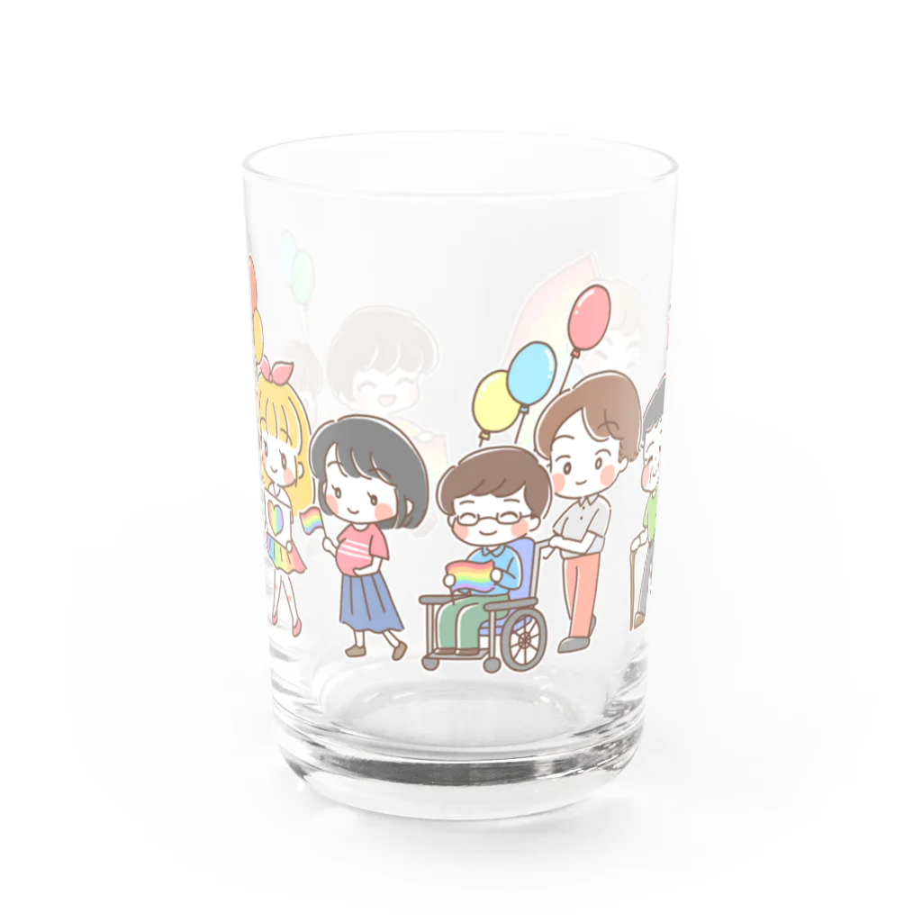 水乃みのるの【Rainbow】パレード Water Glass :front