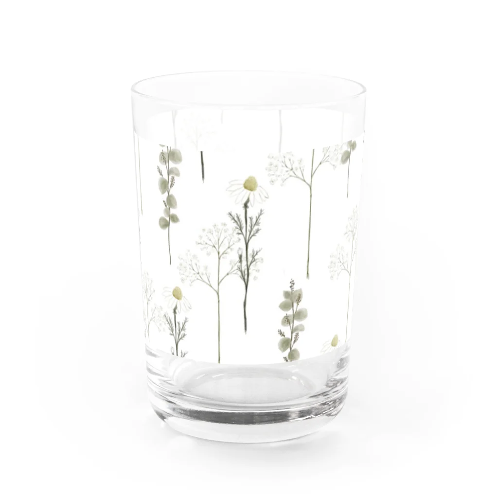 くるもり雑貨店のdonguri to ie.×くるもり雑貨店ナチュ花ホワイト Water Glass :front