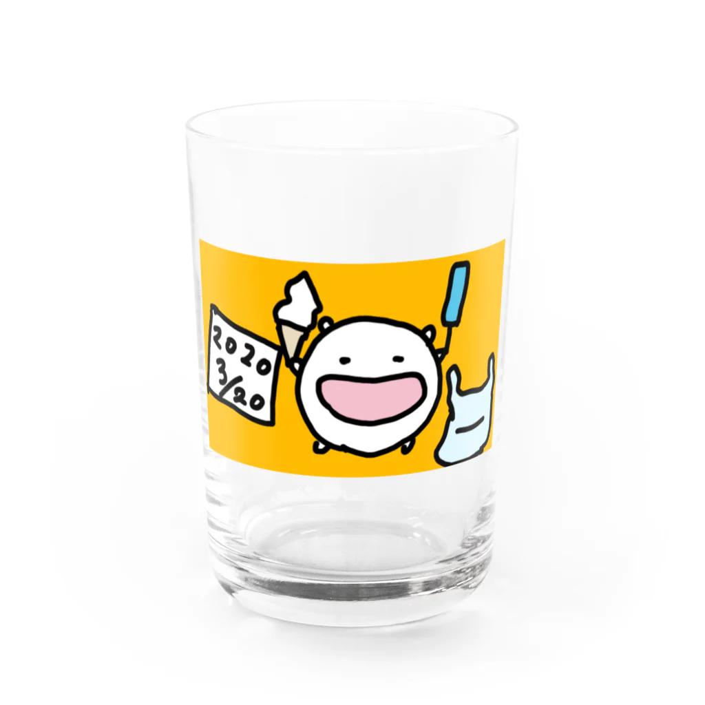 ダイナマイト87ねこ大商会の心置きなくアイスを食うと決心したねこです Water Glass :front