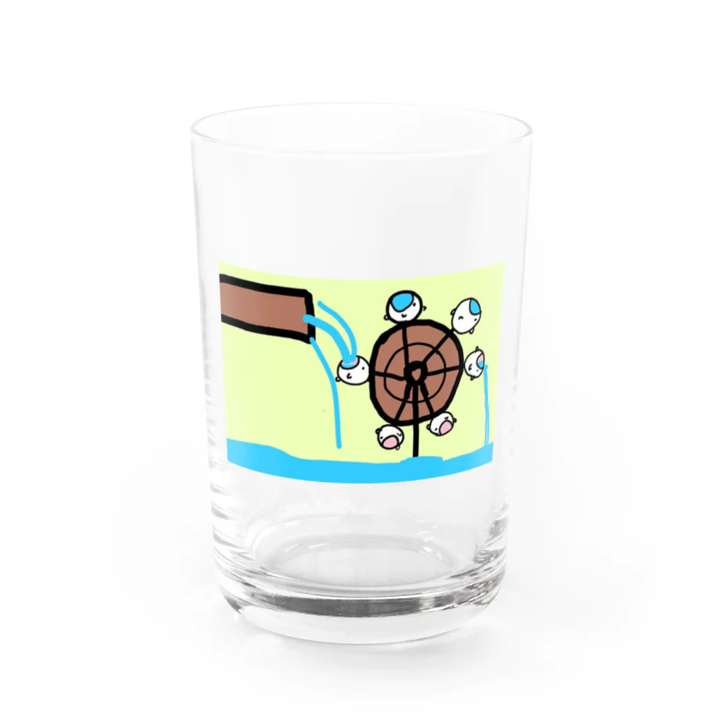 ダイナマイト87ねこ大商会の水車として手伝うねこたちです Water Glass :front