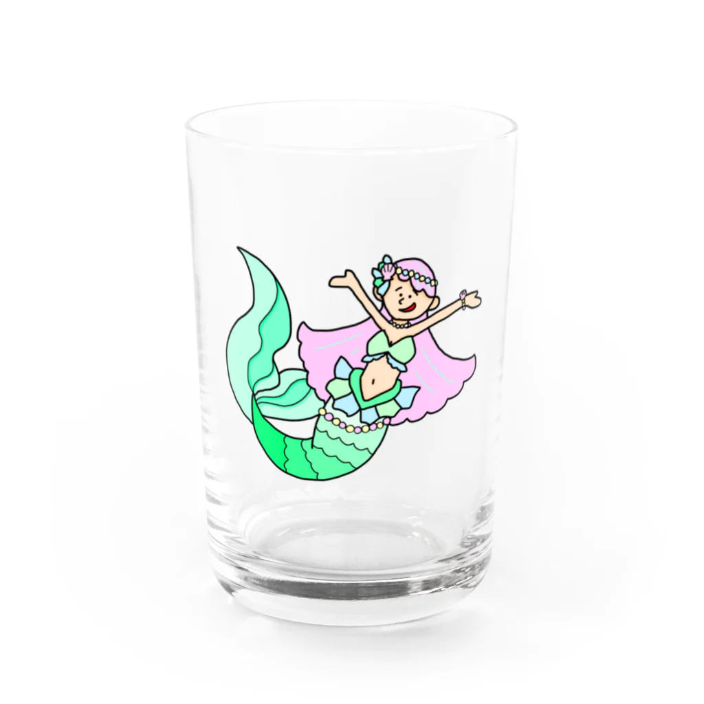 ばびゅんまるのマーメイドお嬢ちゃん Water Glass :front