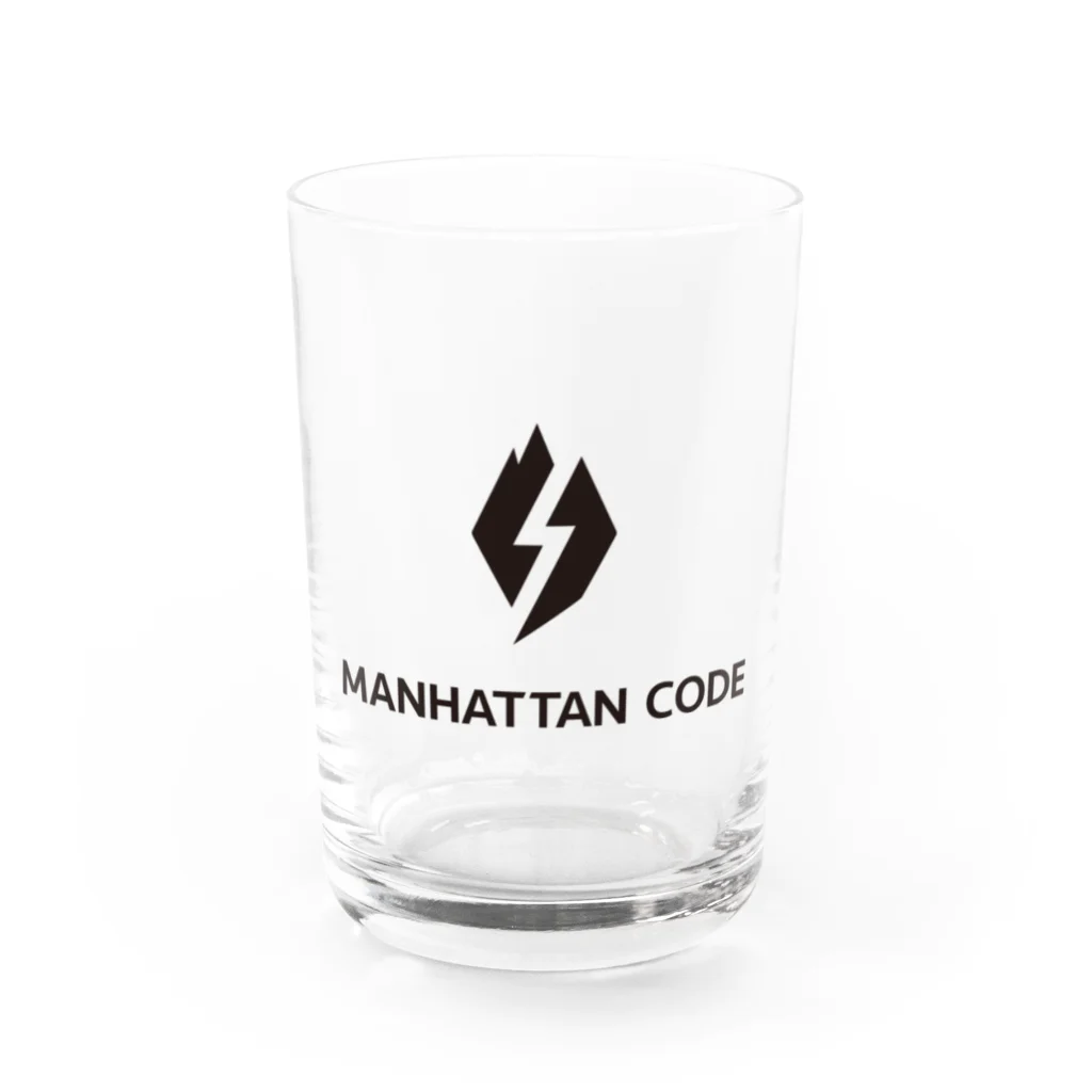 Manhattan Code inc.のMHT_LOGO ｰ BLACK Water Glass :front