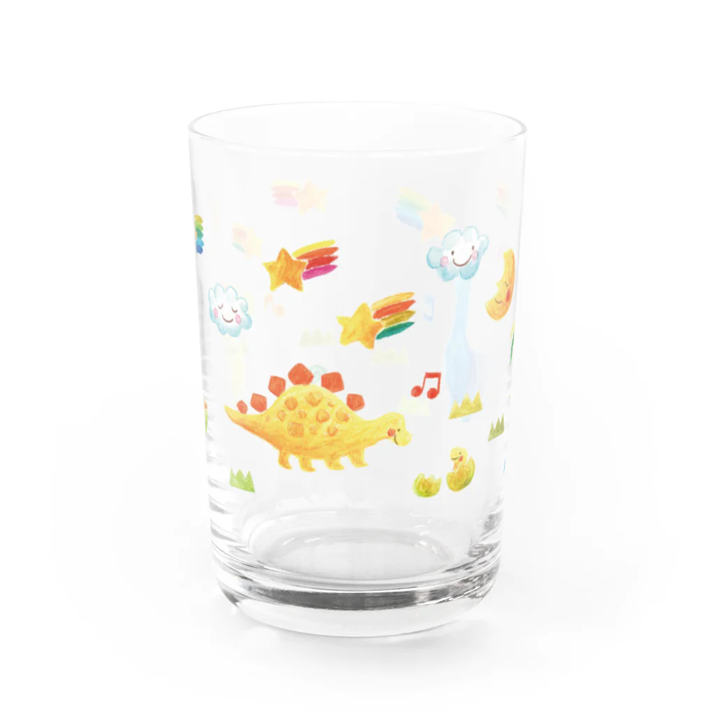 torisun shop (SUZURI)の夢見る恐竜 Water Glass :front