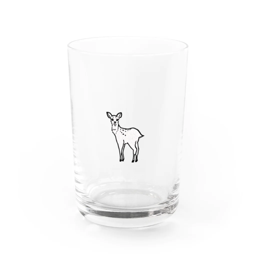 sea_roomのこちらをみつめる鹿 Water Glass :front