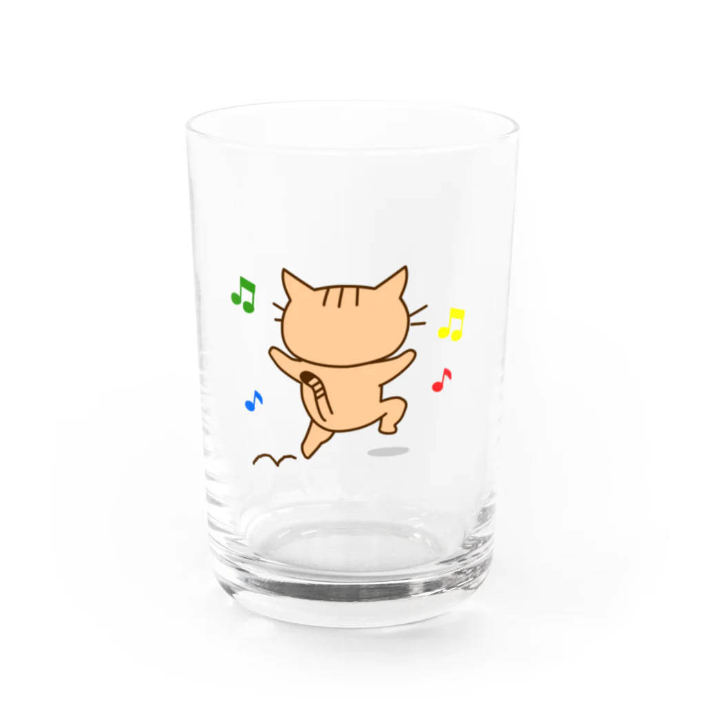 eigoyaのすきっぷする茶トラ猫 Water Glass :front