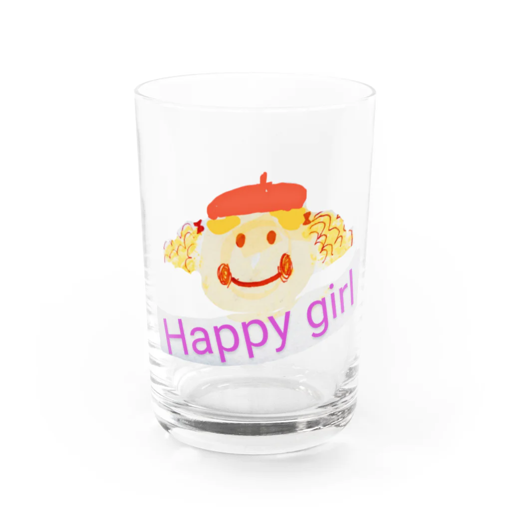 makemikaのhappy girl Water Glass :front