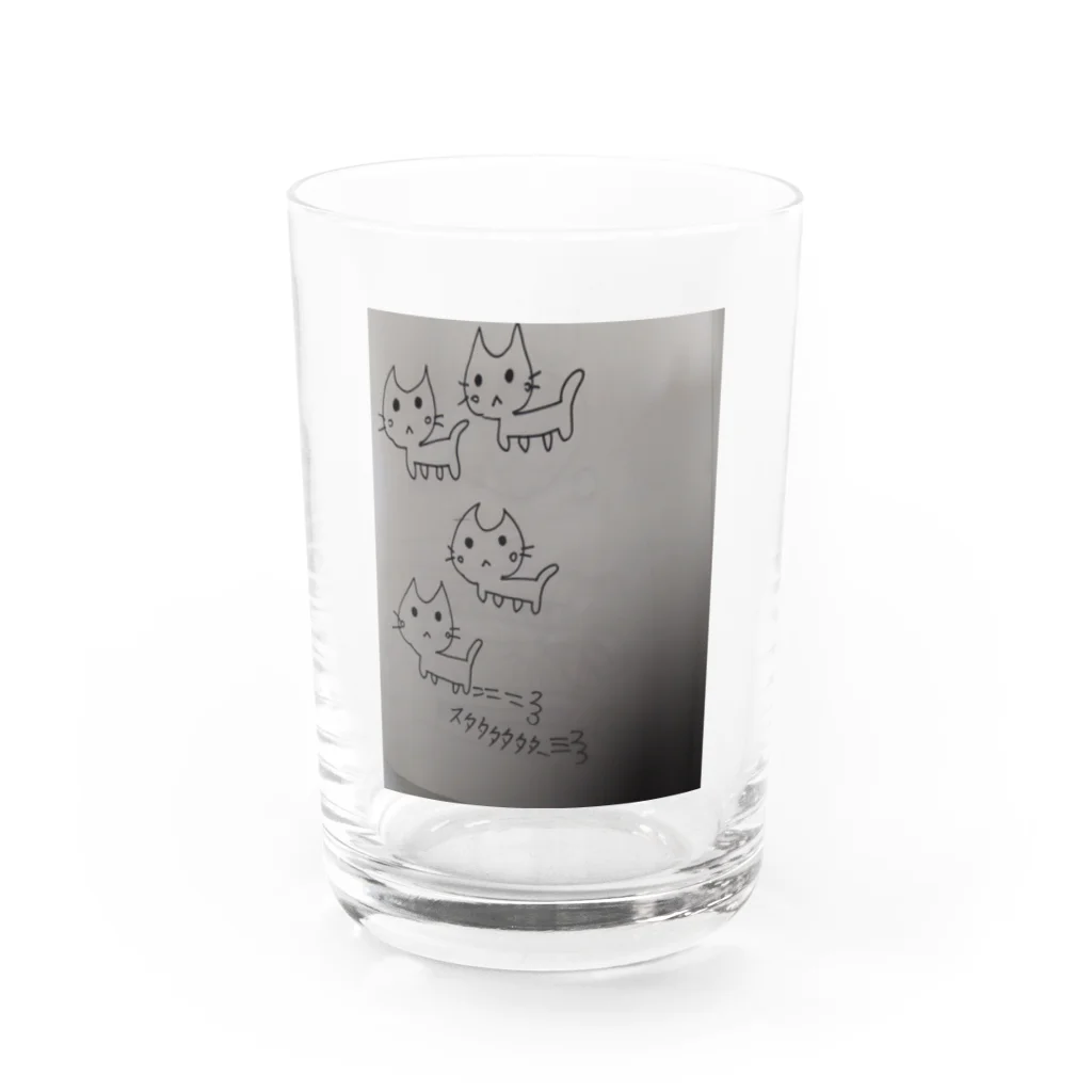 yuki1225の走り出す猫 Water Glass :front