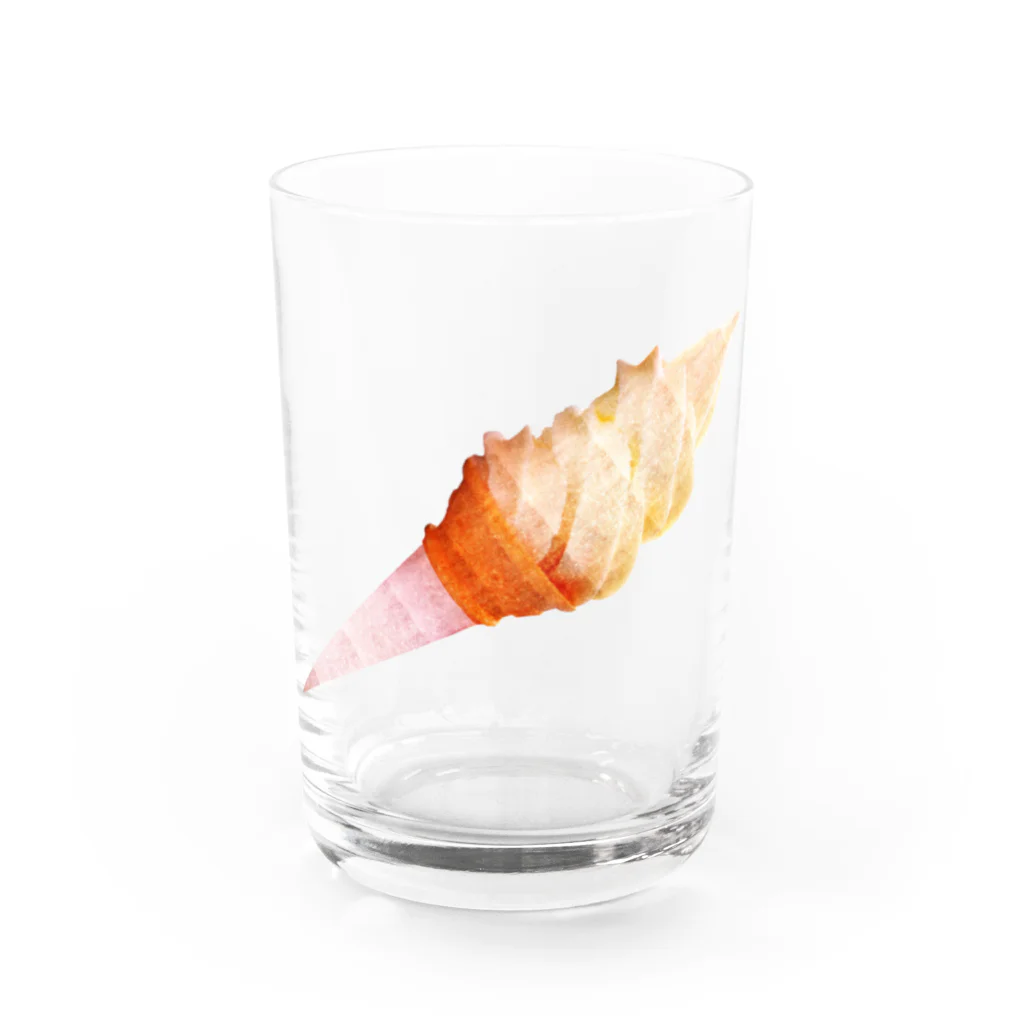 スイーツケーキショップのソフトクリーム Water Glass :front