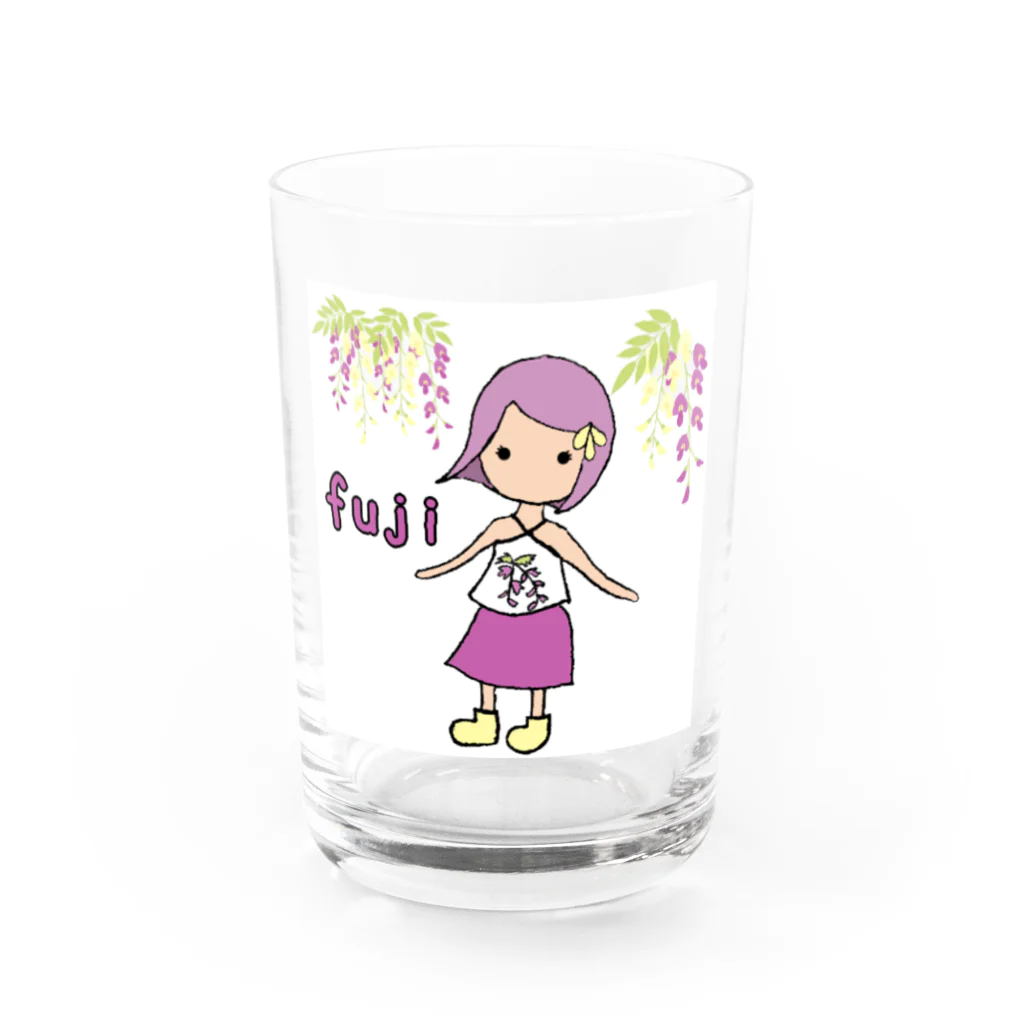 桃華の藤の妖精さん Water Glass :front