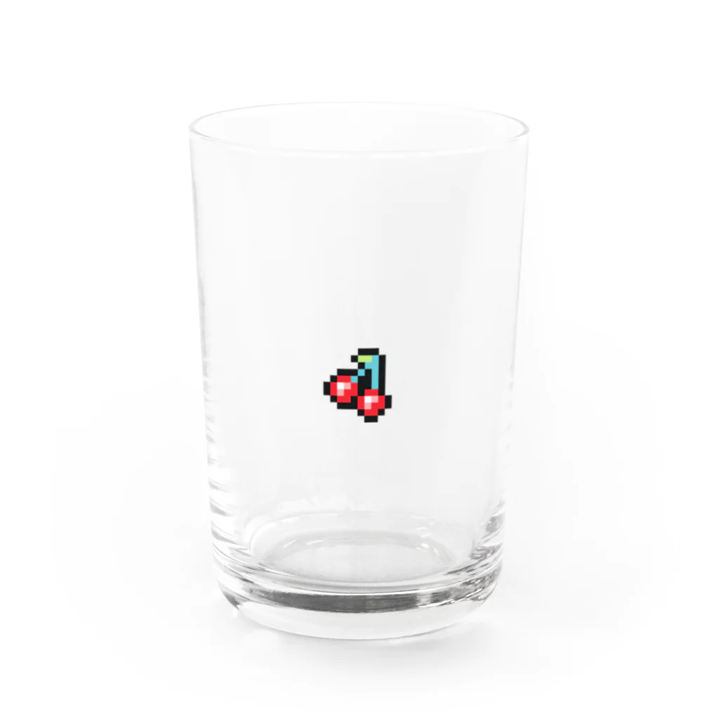 ごめんなさいのドット絵　さくらんぼ Water Glass :front