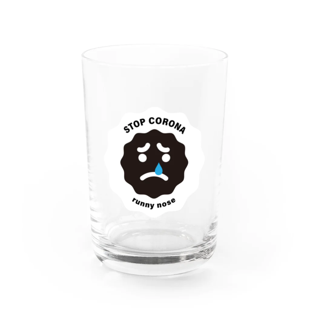 コロナマーク / corona-markのコロナマーク / runny nose Water Glass :front