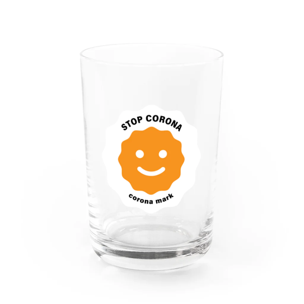 コロナマーク / corona-markのコロナマーク / stop corona smile Water Glass :front