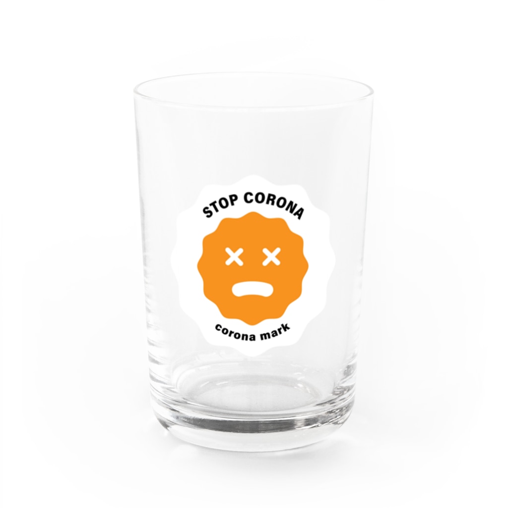 コロナマーク / corona-markのコロナマーク / stop corona Water Glass :front